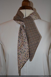 Foulard/Cravate bicolore, prince de Galles beige, liberty fairford beige, bleu, taupe